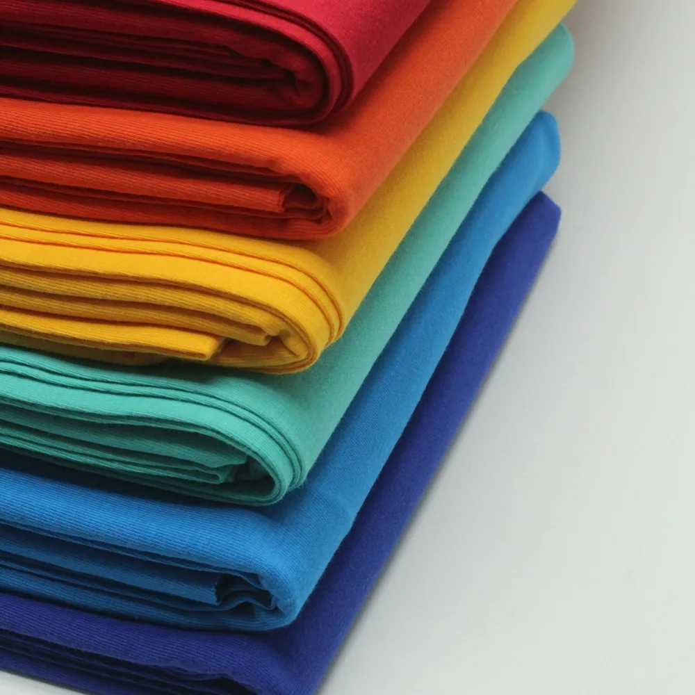 Folded fabrics in rainbow colours