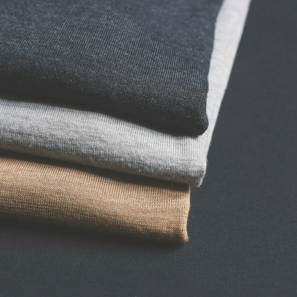 Folded jersey T-shirts in grey and beige