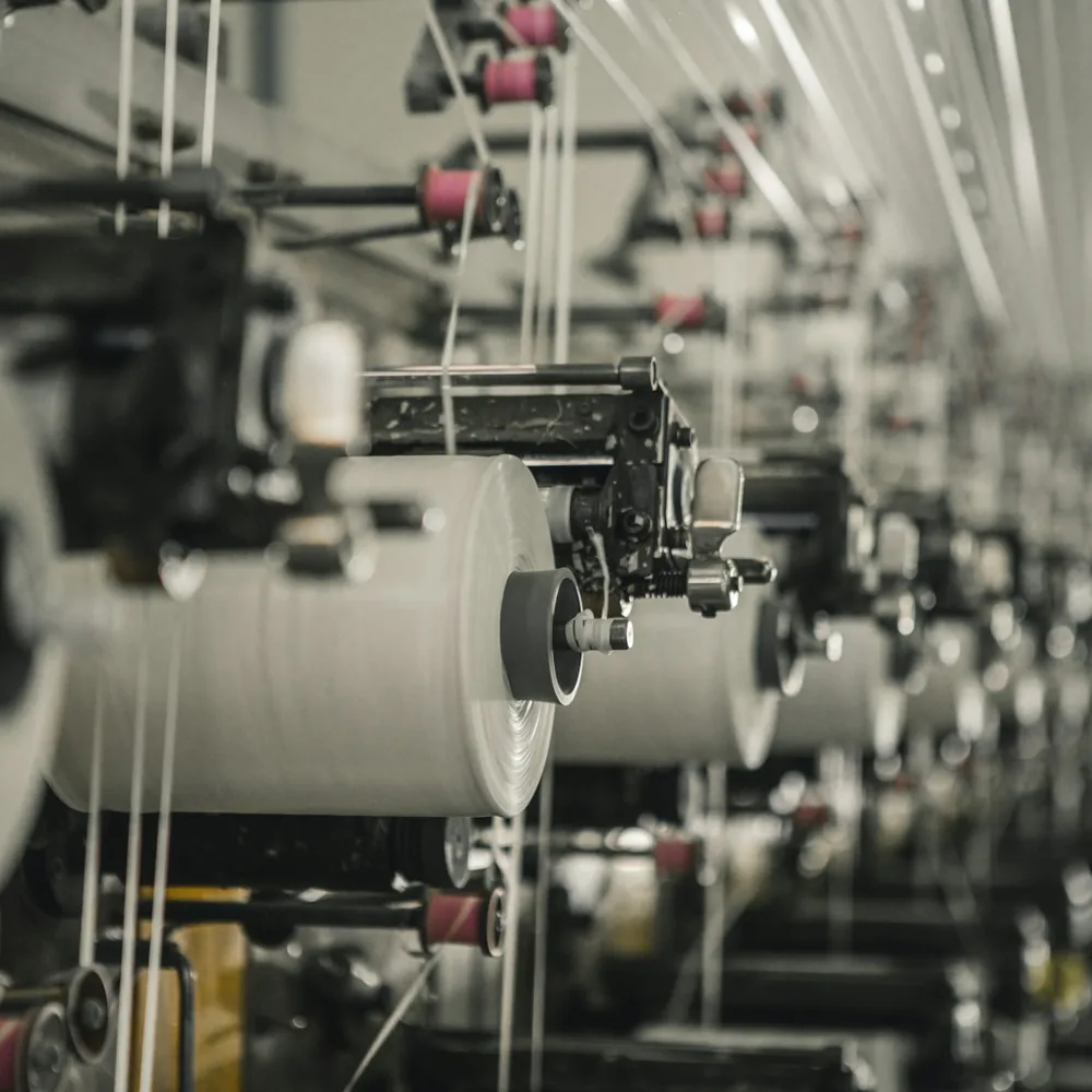 Spinning frames in a yarn mill